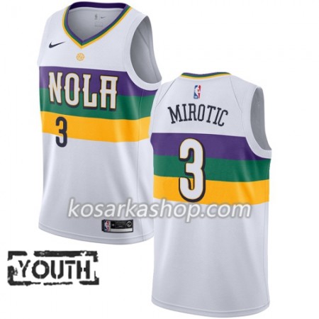 Dres New Orleans Pelicans Nikola Mirotic 3 Nike 2018-19 City Edition Bijela Swingman - Dječji Dres New Orleans Pelicans Nikola Mirotic 3 Nike 2018-19 City Edition Bijela Swingman - Dječji